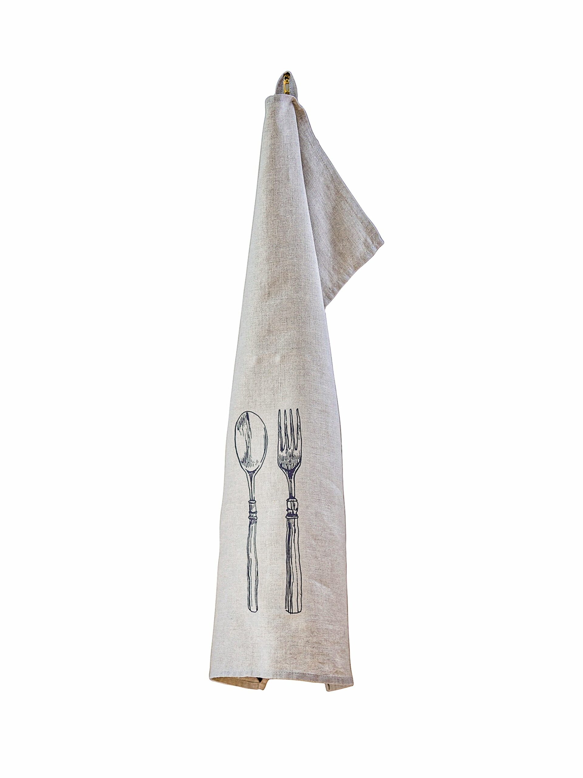 Fork and Spoon Linen Kitchen Towel