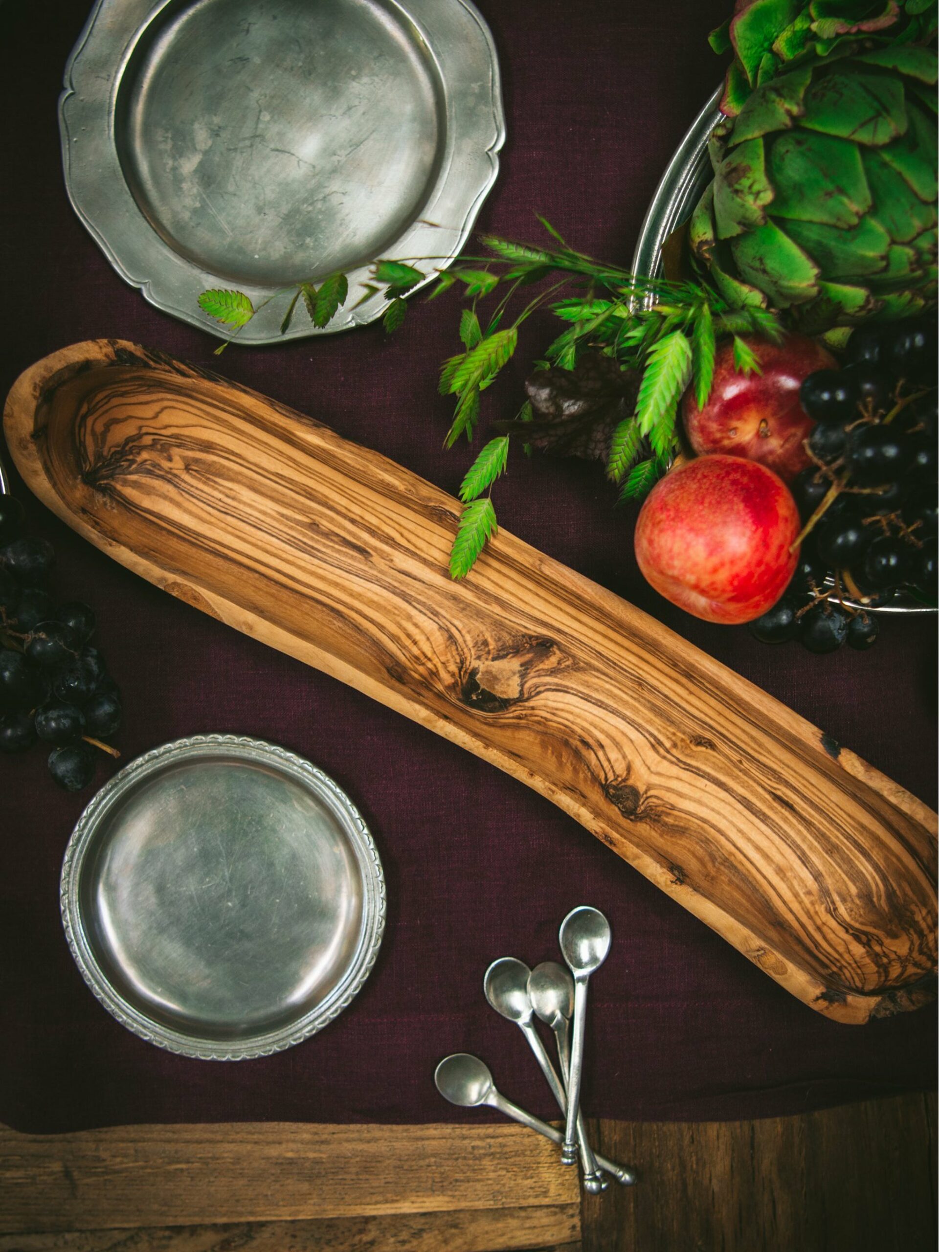 Hand Carved Olive Wood Bread Basket