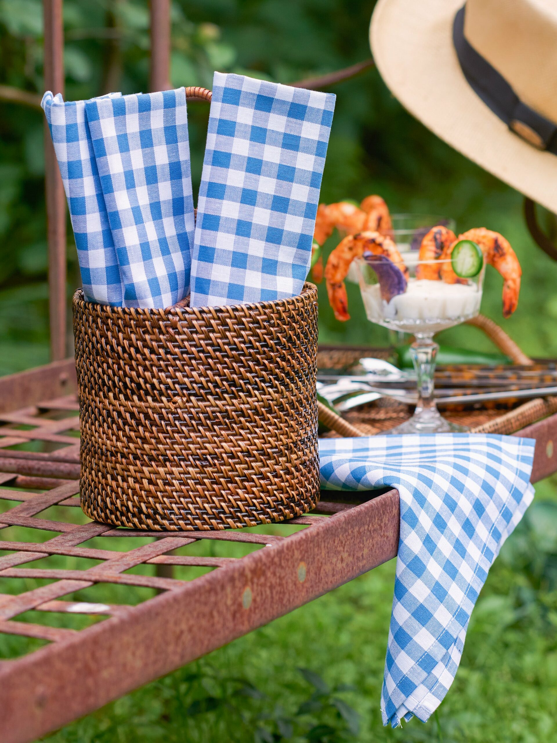 Light Blue Gingham Napkins