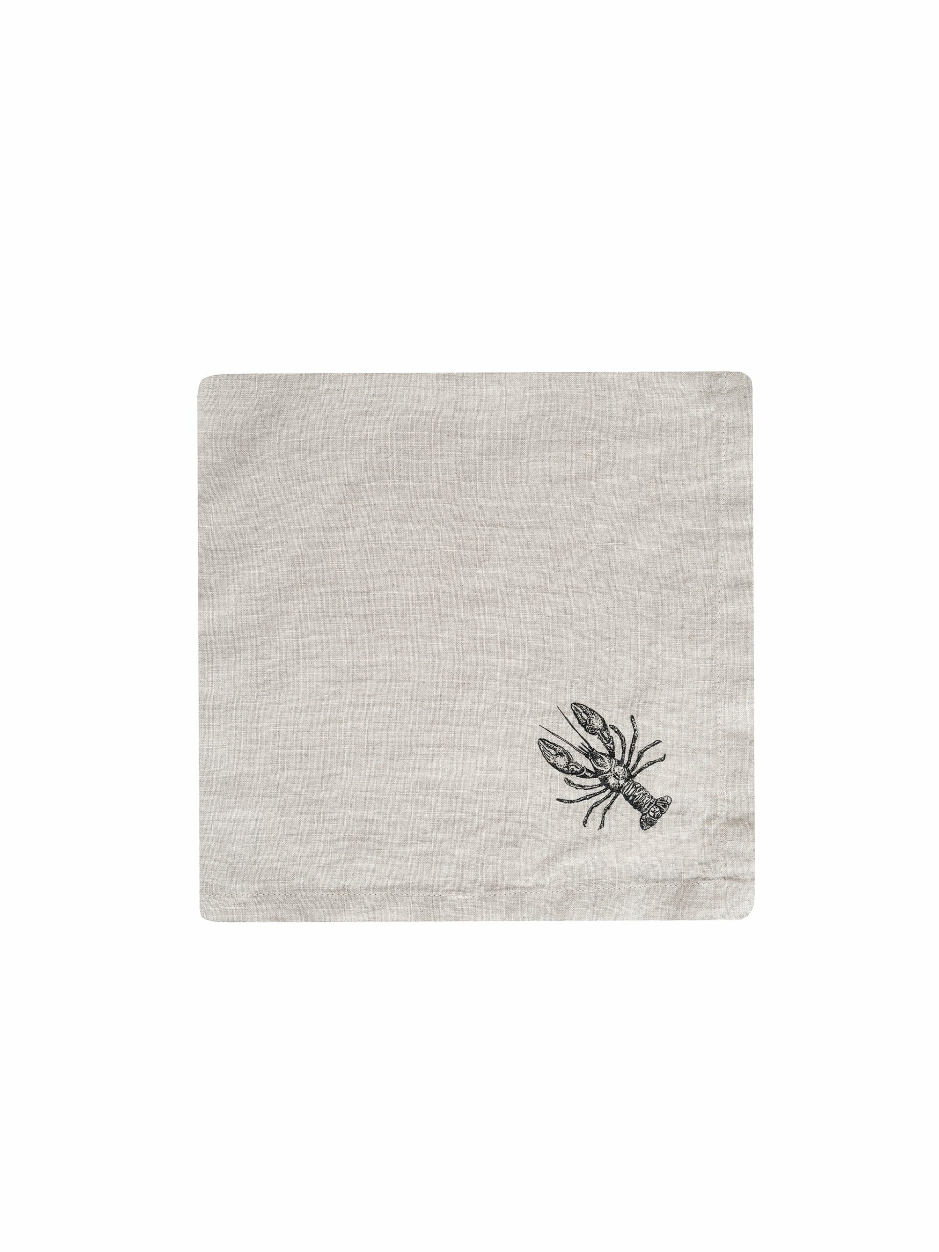 Lobster Flax Linen Napkins