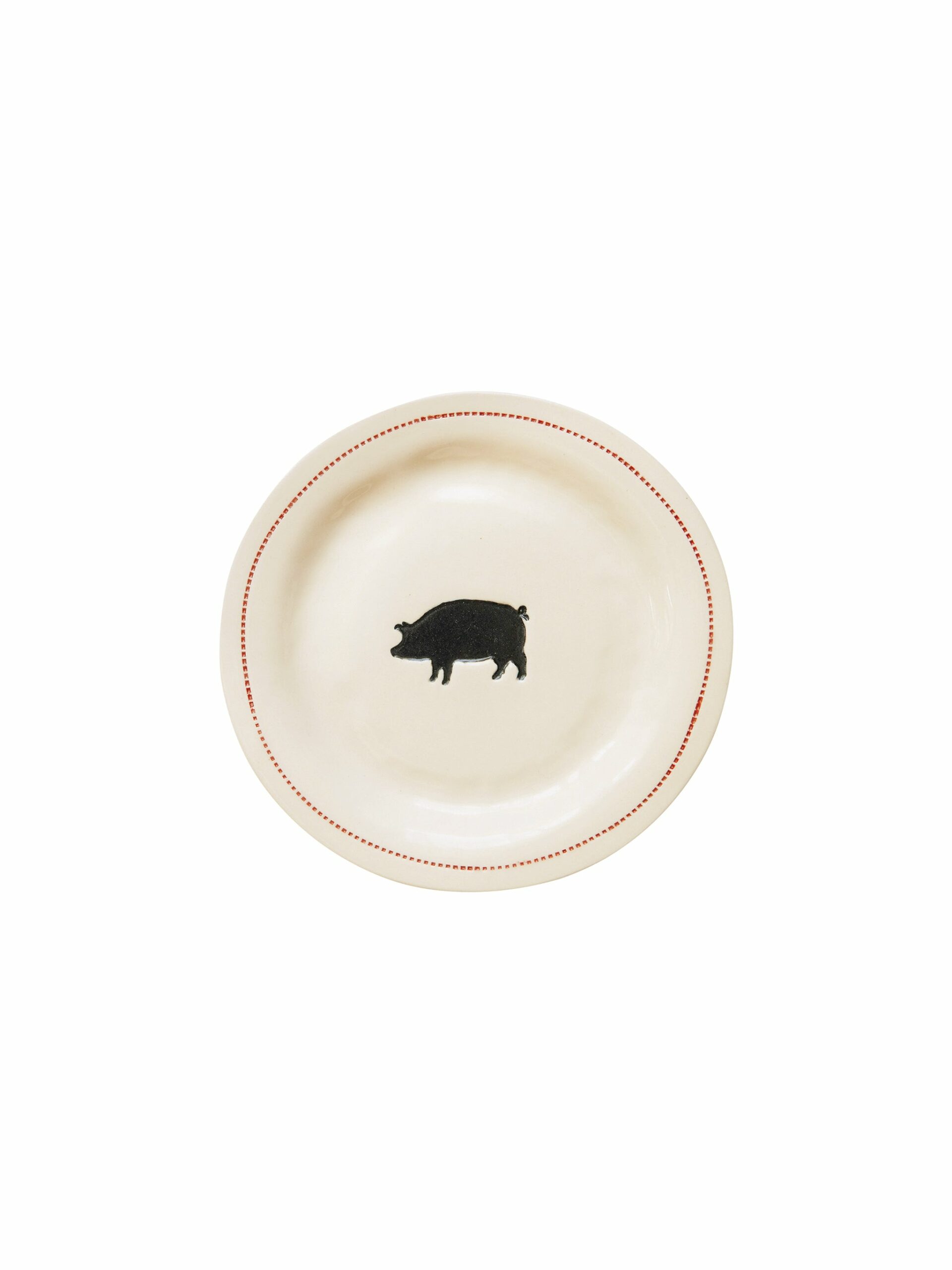 Piggy Red Trim Canapé Plates