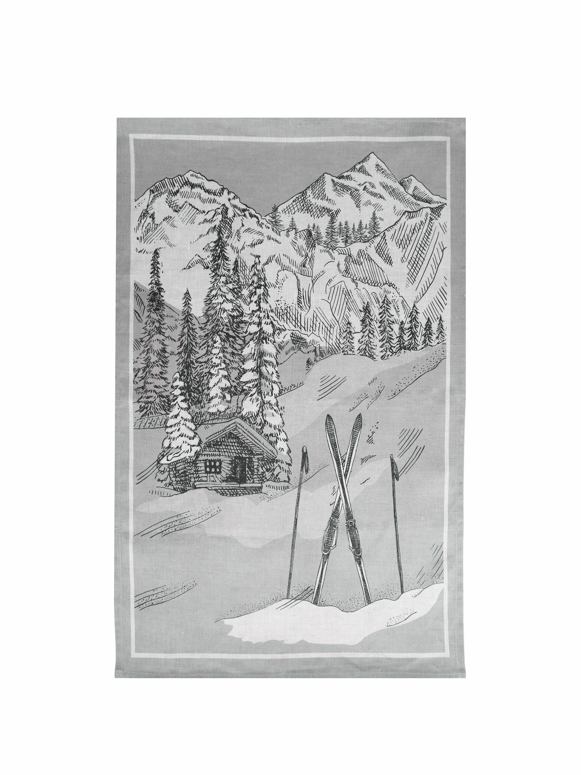 Ski Chalet Linen Kitchen Towel