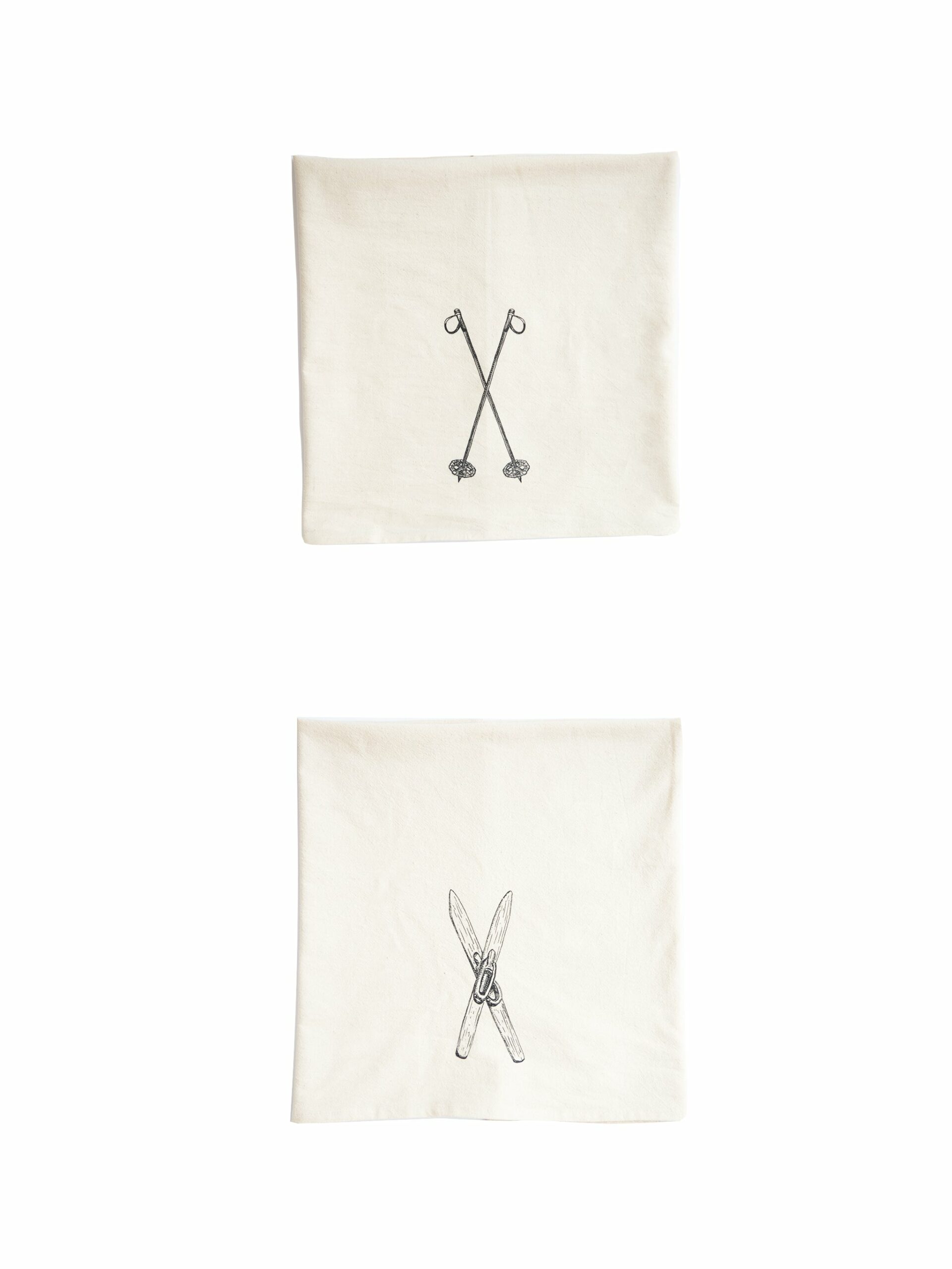 Skis and Poles Flour Sack Towel Set