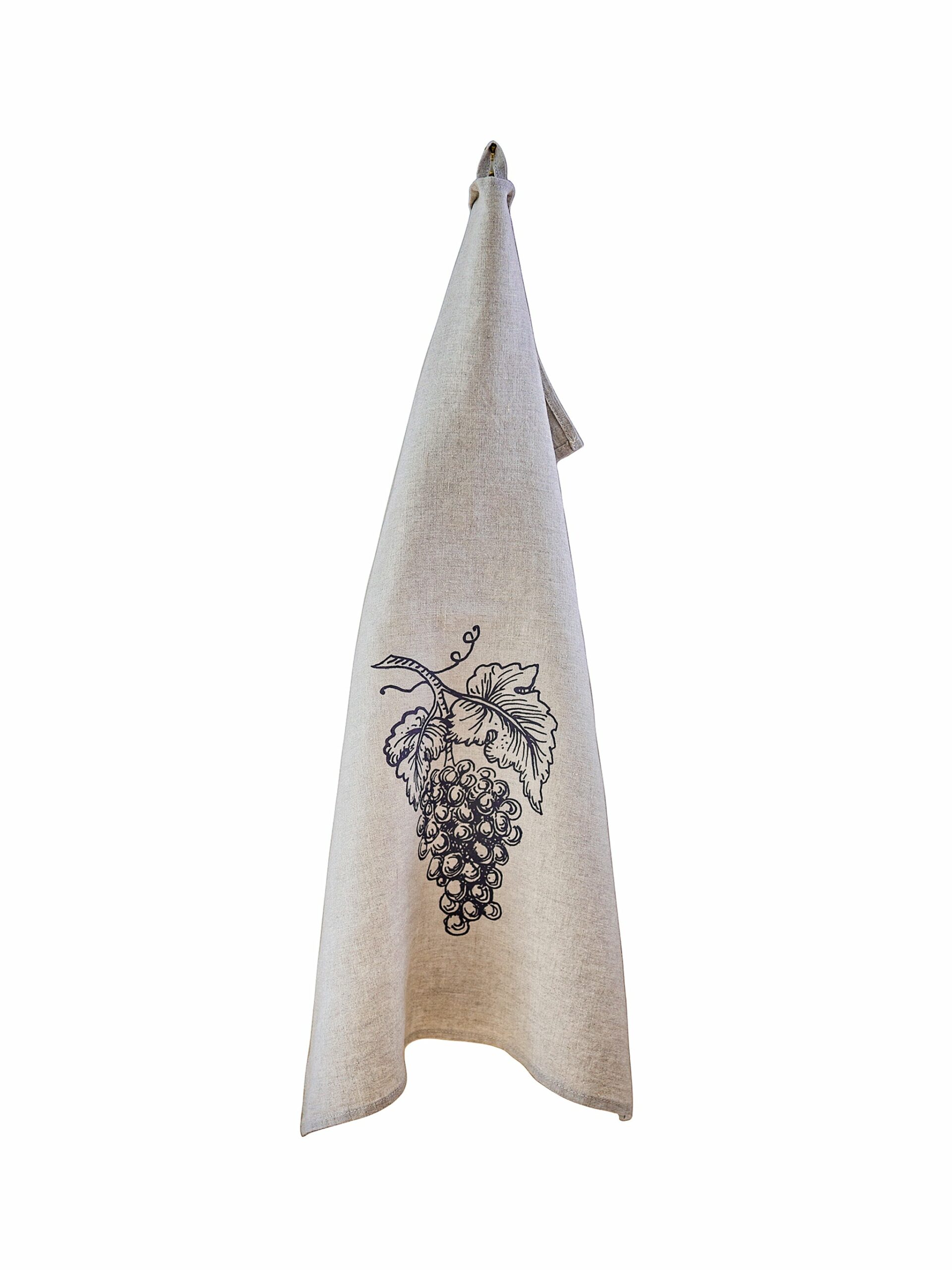 Wine Grapes Linen Kitchen Towel