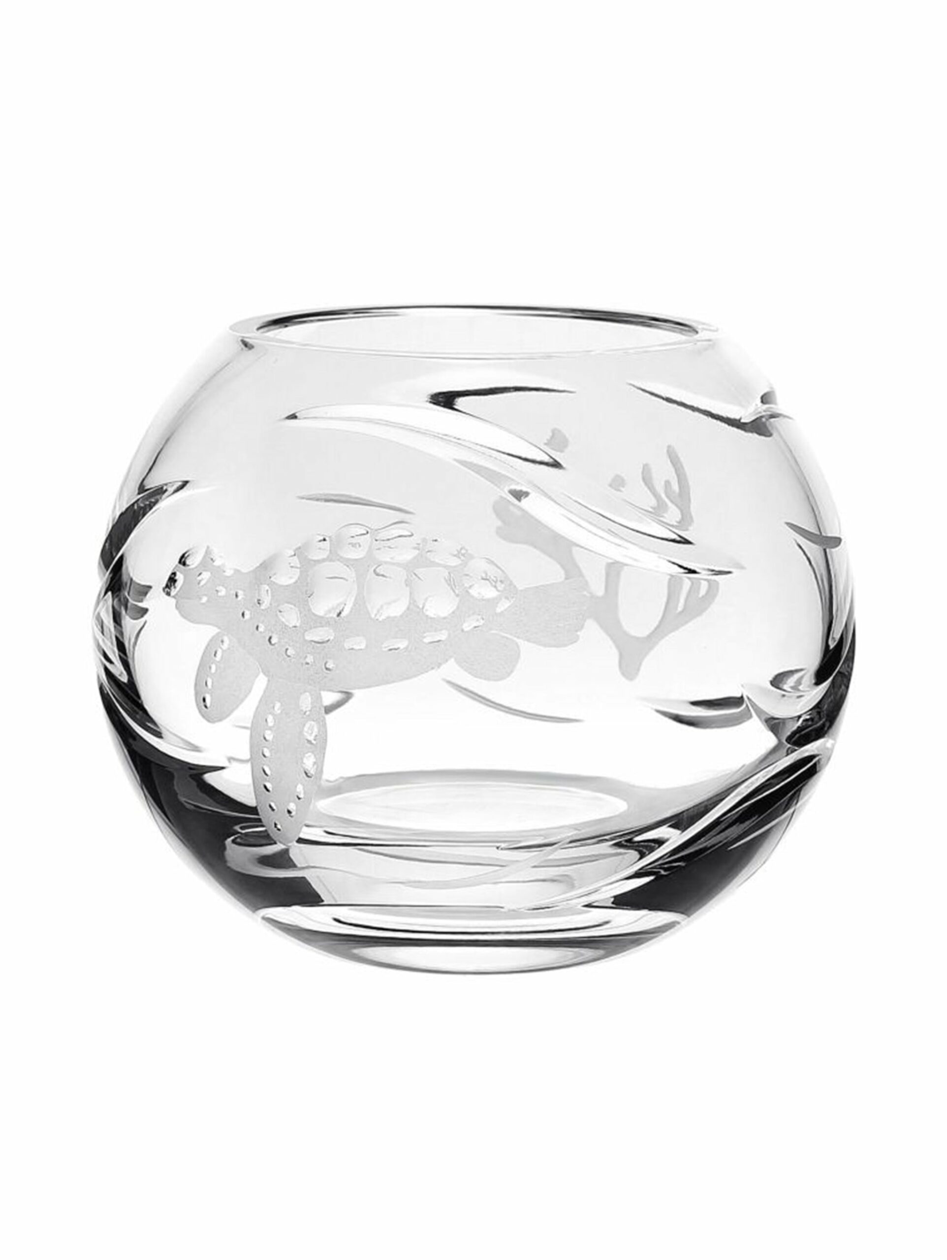 William Yeoward Crystal Persephone Rose Bowl Turtle