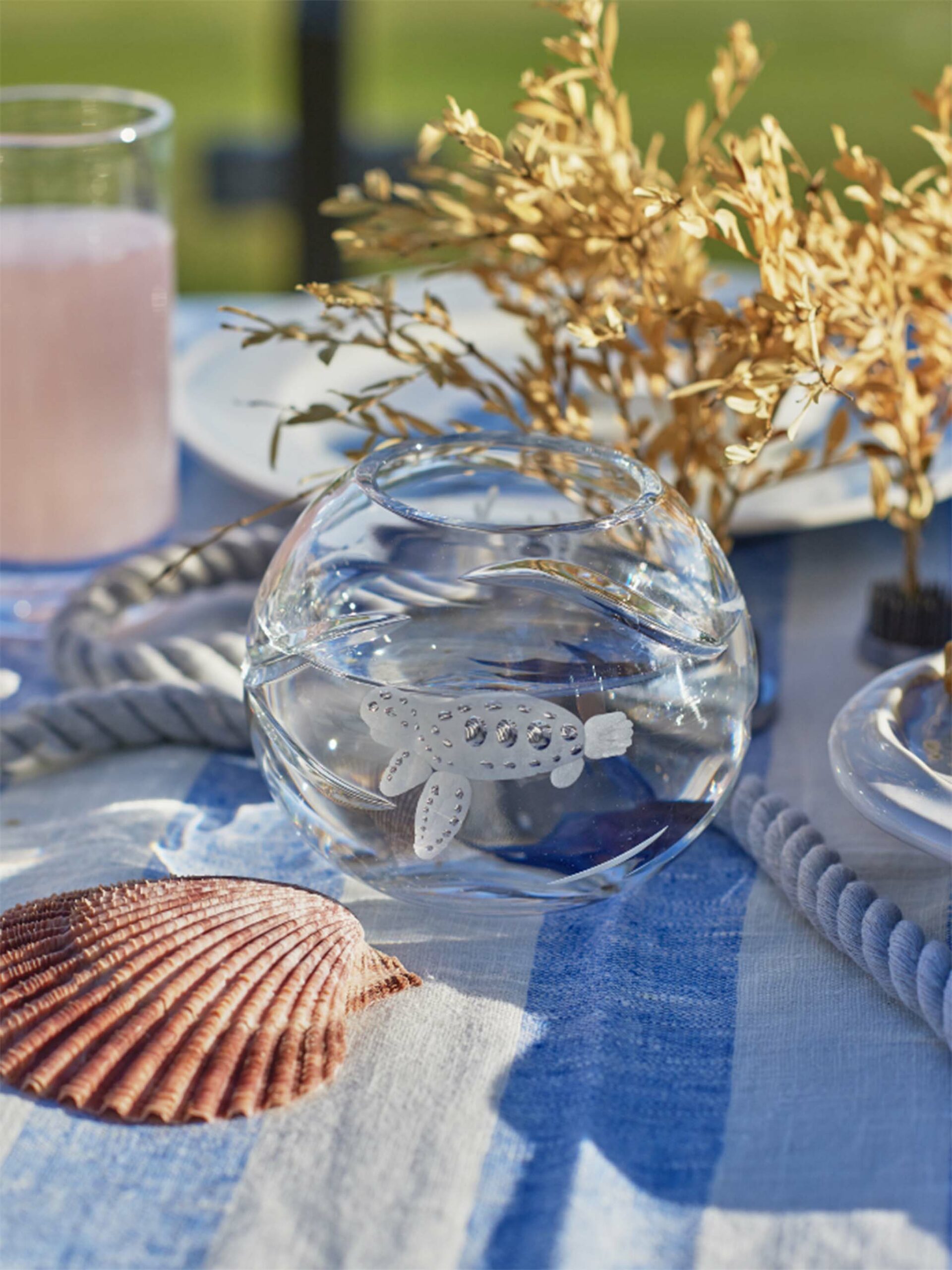 William Yeoward Crystal Persephone Rose Bowl Turtle