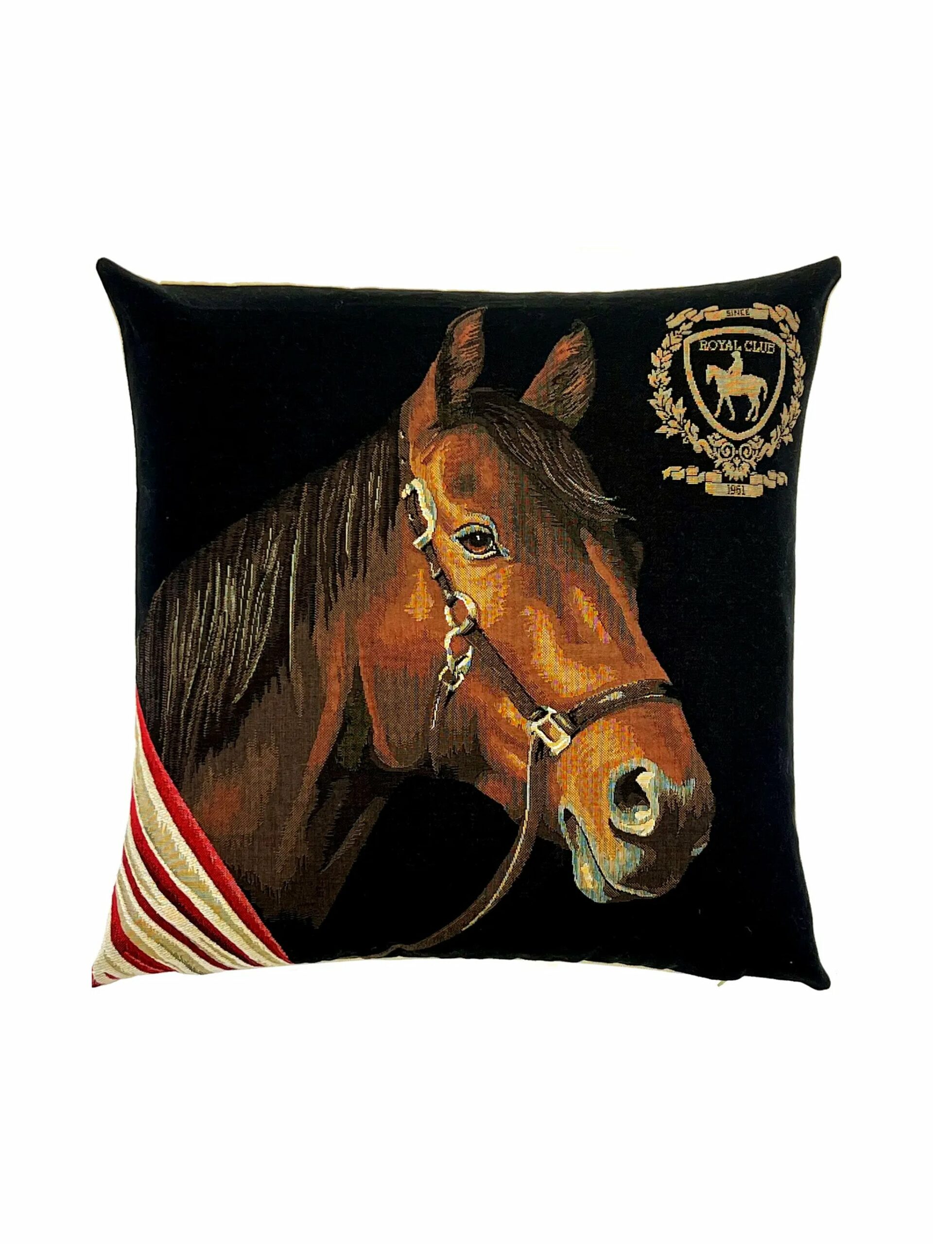 Royal Club Horse Jacquard Pillow