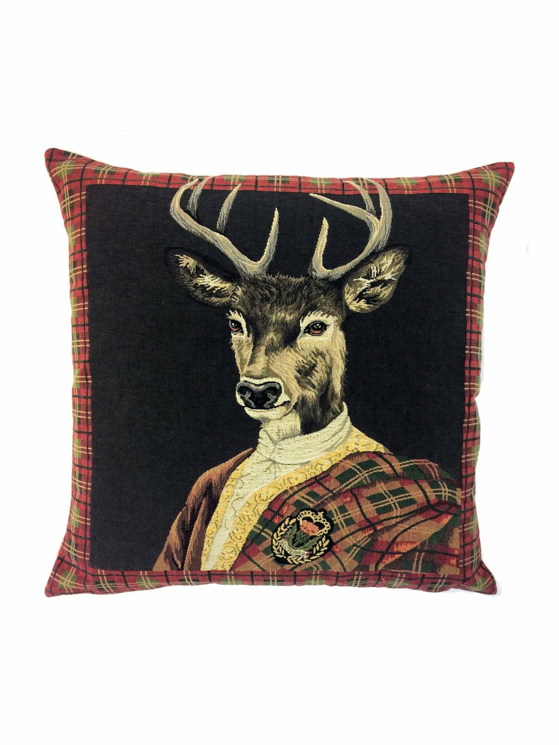 Buchanan Clan Front Facing Stag Pillow