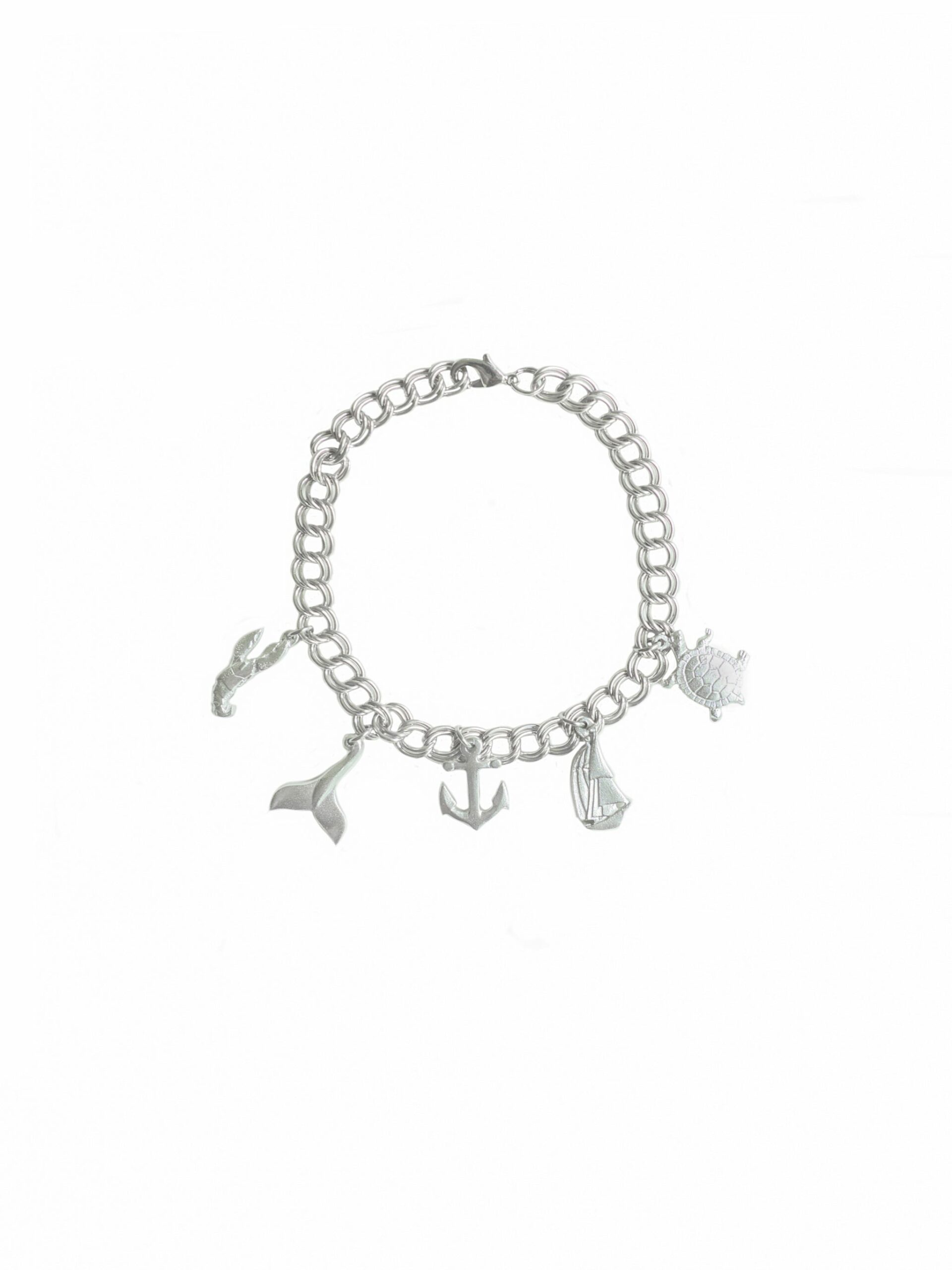 Pewter Coastal Charm Bracelet